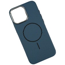 Чохол Apple iPhone 13 Pro, Carbon Pattern Slim, MagSafe, Синій