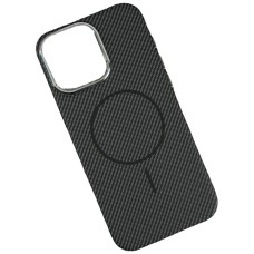Чохол Apple iPhone 13, Carbon Pattern Slim, MagSafe, Чорний