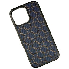 Чохол Apple iPhone 13 Pro, Luxury Carbon Fiber Pattern, Gold Cube, MagSafe, Малюнок