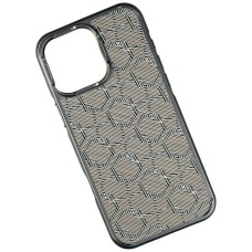 Чохол Apple iPhone 13, Luxury Carbon Fiber Pattern, Silver Geksagons, MagSafe, Малюнок