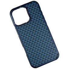 Чохол Apple iPhone 13, Luxury Carbon Fiber Pattern, Blue Triangles, MagSafe, Малюнок