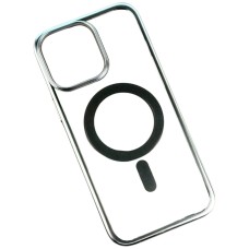 Чохол Apple iPhone 15 Pro Max, Metallic Paint, Dark Silver, MagSafe, Срібний