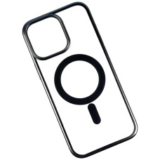 Чохол Apple iPhone 15 Pro Max, Metallic Paint, MagSafe, Чорний