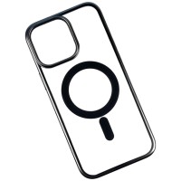 Чохол Apple iPhone 15, Metallic Paint, MagSafe, Чорний