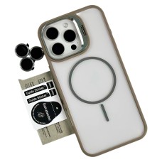 Чохол Apple iPhone 12, Air Beats Crystal Stand Camera, MagSafe, Сірий