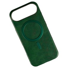 Чохол Apple iPhone 17 Air, Leather Magnetic Metal Frame, MagSafe, Зелений