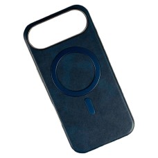 Чохол Apple iPhone 17 Air, Leather Magnetic Metal Frame, MagSafe, Синій