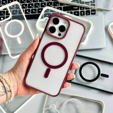 Чохол Apple iPhone 16, Cristal Case Guard, Burgundy, MagSafe, Бордовий