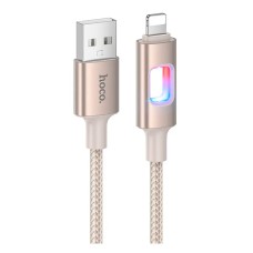 USB кабель Hoco U144 Apple iPhone SE 2022, iPhone 14 Pro Max, iPhone 14 Plus, iPhone 14 Pro, iPhone 14, iPhone 13 Pro, iPhone 13 Mini, iPhone 13, iPhone 13 Pro Max, iPhone 12 Mini, iPhone 12 Pro Max, iPhone 12 Pro, Lightning, 1.2 м., Золотий