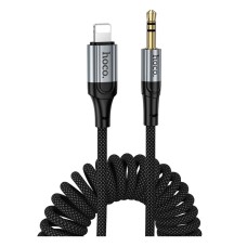 Кабель AUX Hoco UPA33A Nuevo Apple iPhone SE 2022, iPhone 14 Pro Max, iPhone 14 Plus, iPhone 14 Pro, iPhone 14, iPhone 13 Pro, iPhone 13 Mini, iPhone 13, iPhone 13 Pro Max, iPhone 12 Mini, iPhone 12 Pro Max, Lightning, 1.5 м., Черный
