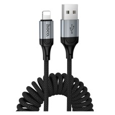 USB кабель Hoco X121 Nuevo Apple iPhone SE 2022, iPhone 14 Pro Max, iPhone 14 Plus, iPhone 14 Pro, iPhone 14, iPhone 13 Pro, iPhone 13 Mini, iPhone 13, iPhone 13 Pro Max, iPhone 12 Mini, iPhone 12 Pro Max, Lightning, 1.5 м., Чорний