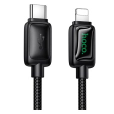 USB кабель Hoco U146 Mundo Apple iPhone SE 2022, iPhone 14 Pro Max, iPhone 14 Plus, iPhone 14 Pro, iPhone 14, iPhone 13 Pro, iPhone 13 Mini, iPhone 13, iPhone 13 Pro Max, iPhone 12 Mini, iPhone 12 Pro Max, Lightning, 1.2 м., Чорний