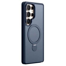 Чохол Samsung S928 Galaxy S24 Ultra, Epik Metal Buttons HQ Ring, Dark Blue, MagSafe, Синій