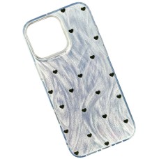 Чохол Xiaomi Redmi Note 12, Nacre Print Desing, Black Hearts, Малюнок