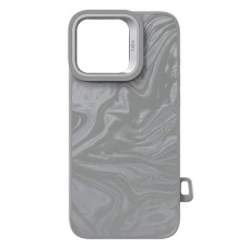Чехол Apple iPhone 16 Pro, Kajsa Glamorous Fluid Art, MagSafe, Серый