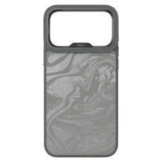 Чехол Apple iPhone 17 Pro, Kajsa Glamorous Fluid Art, MagSafe, Серый