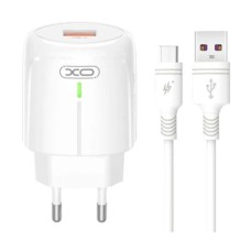 Сетевое зарядное устройство XO L112, с кабелем, MicroUSB, Белый