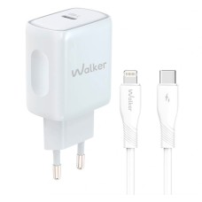 Сетевое зарядное устройство Walker WH-64 Apple iPhone SE 2022, iPhone 14 Pro Max, iPhone 14 Plus, iPhone 14 Pro, iPhone 14, iPhone 13 Pro, iPhone 13 Mini, iPhone 13, iPhone 13 Pro Max, iPhone 12 Mini, iPhone 12 Pro Max, iPhone 12 Pro, с кабелем, Lightning