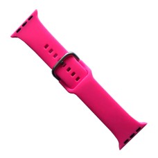 Ремінець Apple Watch 42, Watch 44, Silicone Metal Clasp, Hot Pink, Рожевий
