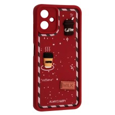 Чохол Samsung A075 Galaxy A07, HAPPY Cookie, Marsala, Бордовий