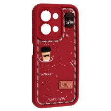 Чохол Xiaomi Poco C85, Redmi 15C, HAPPY Cookie, Marsala, Бордовий