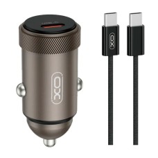 Автомобильное зарядное устройство XO CC70, С кабелем, Type-C, Черный