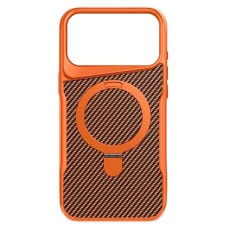 Чохол Apple iPhone 17 Pro Max, Epik Metal Buttons Carbon Ring, MagSafe, Помаранчевий