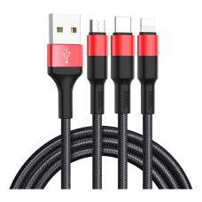 USB кабель Hoco X26 Xpress Apple iPhone SE 2022, iPhone 14 Pro Max, iPhone 14 Plus, iPhone 14 Pro, iPhone 14, iPhone 13 Pro, iPhone 13 Mini, iPhone 13, iPhone 13 Pro Max, iPhone 12 Mini, Lightning, Type-C, MicroUSB, 1.0 м., Чорний