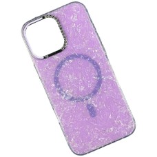 Чохол Apple iPhone 13 Pro Max, Luxury Iridescent Marble, MagSafe, Фіолетовий
