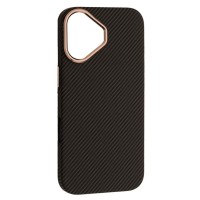 Чехол Apple iPhone 17, Carbon Style, MagSafe, Черный