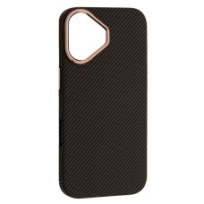 Чохол Apple iPhone 17, Carbon Style, MagSafe, Чорний
