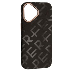 Чохол Apple iPhone 17, Carbon Style, Black Perfect, MagSafe, Чорний