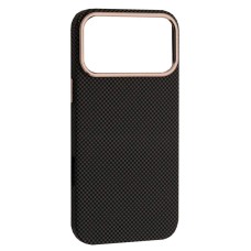 Чохол Apple iPhone 17 Pro Max, Carbon Style, Black Grey, MagSafe, Чорний