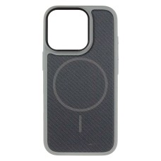 Чехол Apple iPhone 15 Pro, TechWoven Hybrid, MagSafe, Grey-Black, Серый