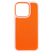 Чехол Apple iPhone 15 Pro, TechWoven Hybrid, MagSafe, Pink-Orange, Розовый