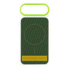 Чохол Apple iPhone 17 Air, TechWoven Hybrid, White-Green, MagSafe, Білий