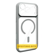 Чехол Apple iPhone 14, GETMAN Moon Clear, MagSafe, Серый