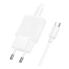 Сетевое зарядное устройство Hoco N72 Speed, с кабелем, USB, Type-C, Белый