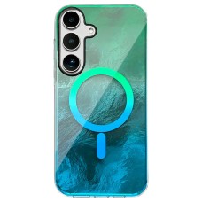 Чохол Samsung Galaxy S26 Edge, Galaxy S26 Plus, Shiny Mountain, Green-Blue, MagSafe, Зелений