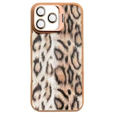 Чехол Apple iPhone 15 Pro, Epik Wild Leopard Lens, MagSafe, Коричневый