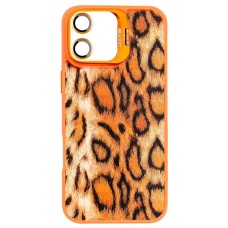 Чохол Apple iPhone 17, Epik Wild Leopard Lens, MagSafe, Помаранчевий
