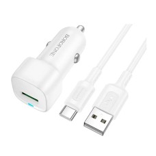 Автомобильное зарядное устройство Borofone BZ34 Cloud, С кабелем, Type-C, Белый