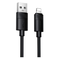 USB кабель Borofone BX123 Leya Apple iPhone SE 2022, iPhone 14 Pro Max, iPhone 14 Plus, iPhone 14 Pro, iPhone 14, iPhone 13 Pro, iPhone 13 Mini, iPhone 13, iPhone 13 Pro Max, iPhone 12 Mini, iPhone 12 Pro Max, Lightning, 1.0 м., Черный