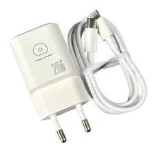 Сетевое зарядное устройство WUW T104L Apple iPhone SE 2022, iPhone 14 Pro Max, iPhone 14 Plus, iPhone 14 Pro, iPhone 14, iPhone 13 Pro, iPhone 13 Mini, iPhone 13, iPhone 13 Pro Max, iPhone 12 Mini, iPhone 12 Pro Max, iPhone 12 Pro, с кабелем, Lightning, Б