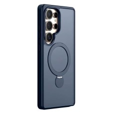 Чохол Samsung Galaxy S26 Ultra, Epik Metal Buttons HQ Ring, Dark Blue, MagSafe, Синій