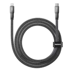 USB кабель Remax CB37 Pisces Apple iPhone SE 2022, iPhone 14 Pro Max, iPhone 14 Plus, iPhone 14 Pro, iPhone 14, iPhone 13 Pro, iPhone 13 Mini, iPhone 13, iPhone 13 Pro Max, iPhone 12 Mini, iPhone 12 Pro Max, Lightning, 1.2 м., Чорний