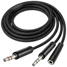 Кабель AUX ColorWay CW-AD-J2MJ, 1.0 м., 3.5 мм., Черный