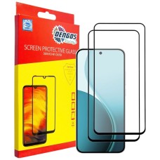 Захисне скло OPPO Reno 14, Reno 14F, Reno 14FS, Dengos, Чорний