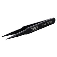 Пинцет VETUSантистатический 72-MZ ESD-5B с черными керамическими наконечниками