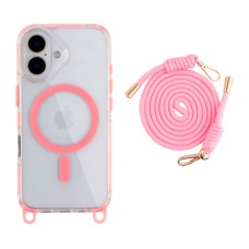 Чохол Apple iPhone 17 Air, Lanyard, MagSafe, Рожевий